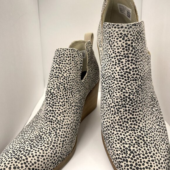 TOMS Kallie Wedge Bootie – Macadamia Mini Cheetah Print, Size 11 - Picture 1 of 7
